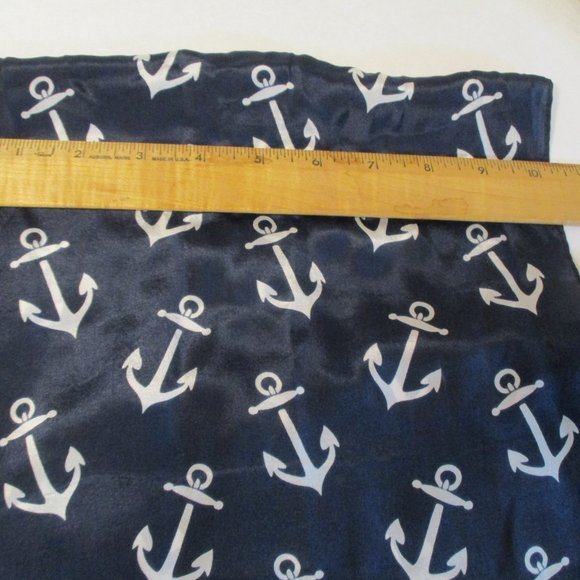 Jacqueline Ferrar 100% Silk Scarf Nautical Design Red White & Blue - Picture 6 of 6